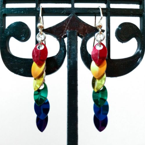 Earrings: Pride flag scales