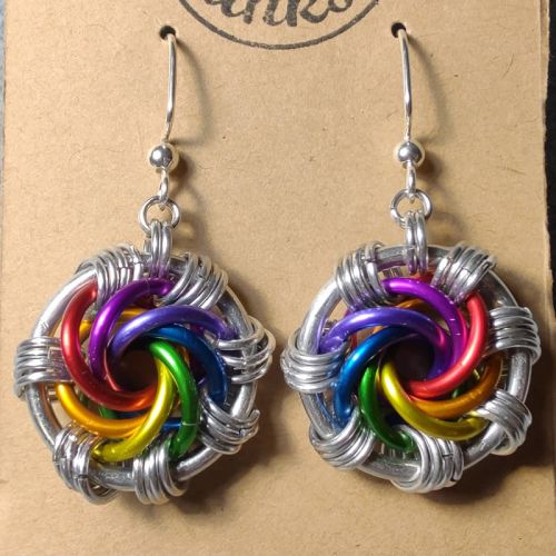 Earrings: Colorful Mobius